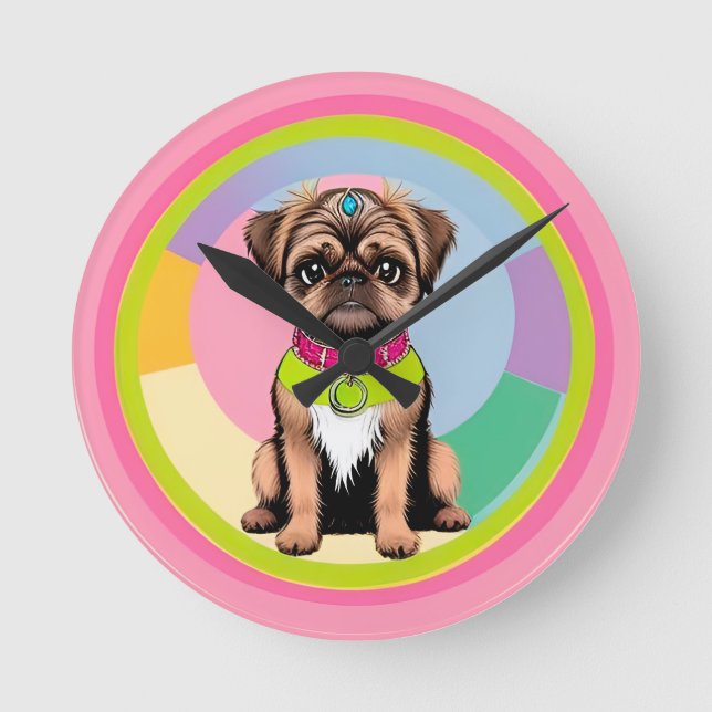 Adorable Dog Round Clock (Front)