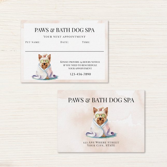 Adorable Dog Spa Watercolor Appointment Card (Creator Uploaded)