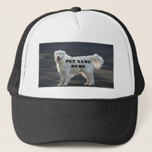 Adorable Dog Standing Image with Pet Name Text-Cap Trucker Hat