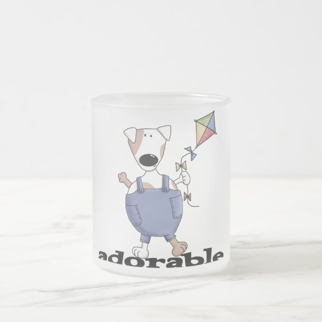 Adorable Dog T-shirts and Gifts Frosted Glass Coffee Mug (Center)