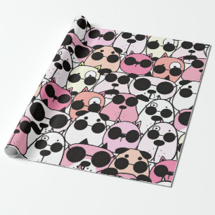 Adorable Dog-Themed Pattern Design Wrapping Paper