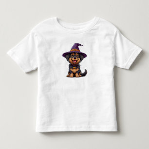 Adorable Dog Wearing a Witch Hat Toddler T-Shirt