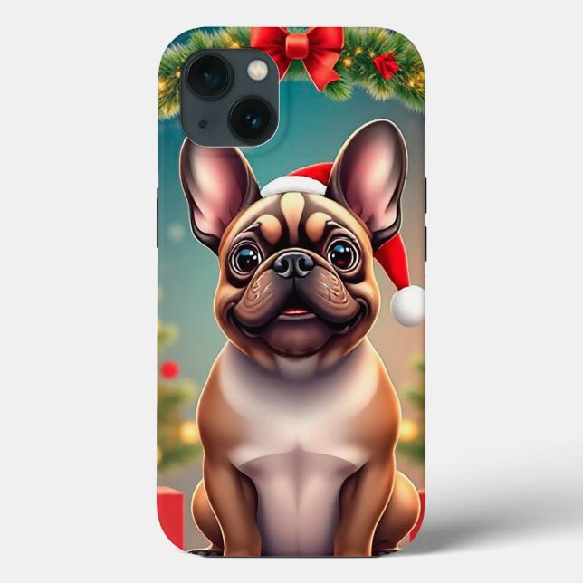Adorable Dog Wearing Santa Hat Case-Mate iPhone Case (Back)