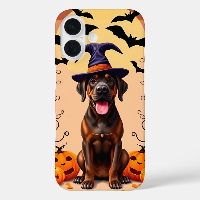 Adorable Dog Wearing Witch Hat Case-Mate iPhone Case (Back)