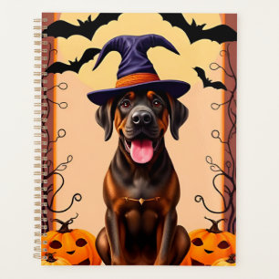 Adorable Dog Wearing Witch Hat Planner