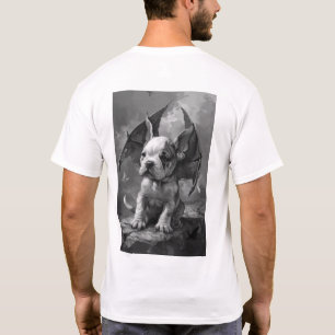 Adorable Dog with Dragon Wings Fantasy Art T-Shirt