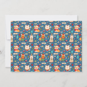 Adorable Dogs Christmas Sweater Pattern Holiday Card