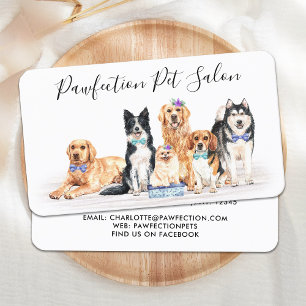 Adorable Dogs Pet Sitter Elegant Dog Groomer Business Card