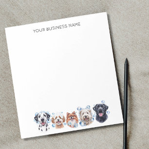 Adorable dogs with bubbles, watercolor notepad