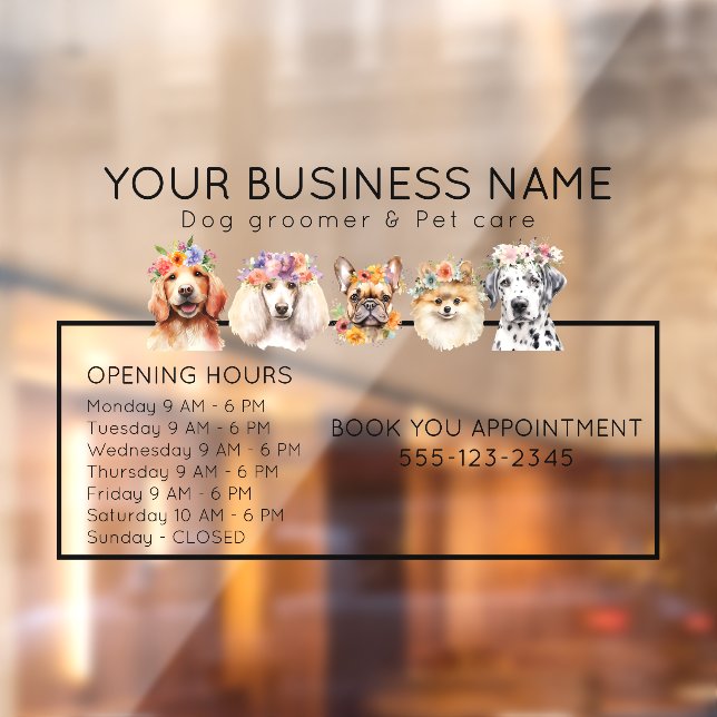 Adorable dogs with flower crown opening hours (Sheet 2)