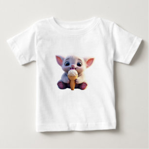 Adorable Doll Enjoying Ice Cream Baby Fine Jersey T-Shirt