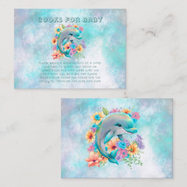 Adorable Dolphin and Florals Book For Baby  Business Card (Front/Back)