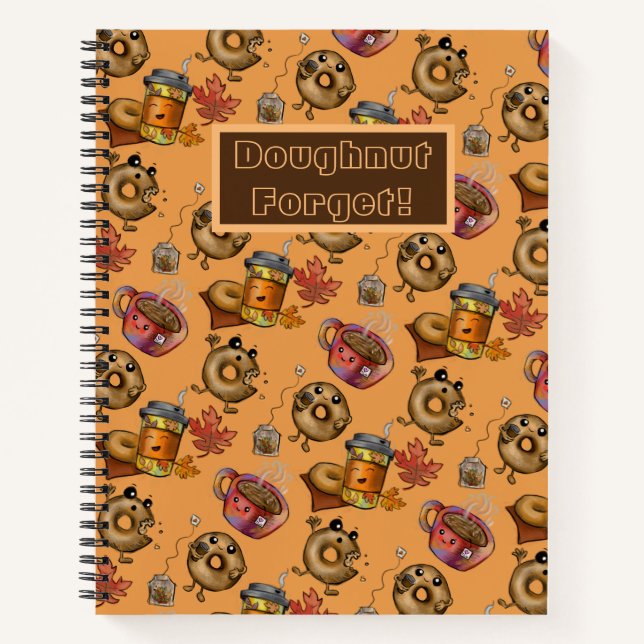 Adorable Doughnuts and Tea  Notebook (Front)