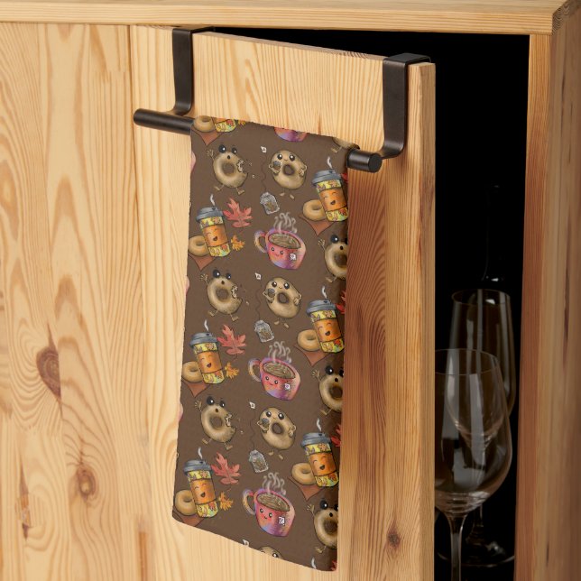 Adorable Doughnuts and Tea  Towel (Thirds Fold)