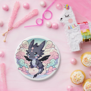 Adorable Dragon Baby Shower Paper Plate