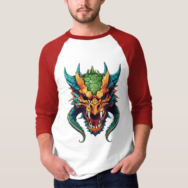 Adorable Dragon Mascot Skull – Ultra-Realistic T-Shirt (Front)