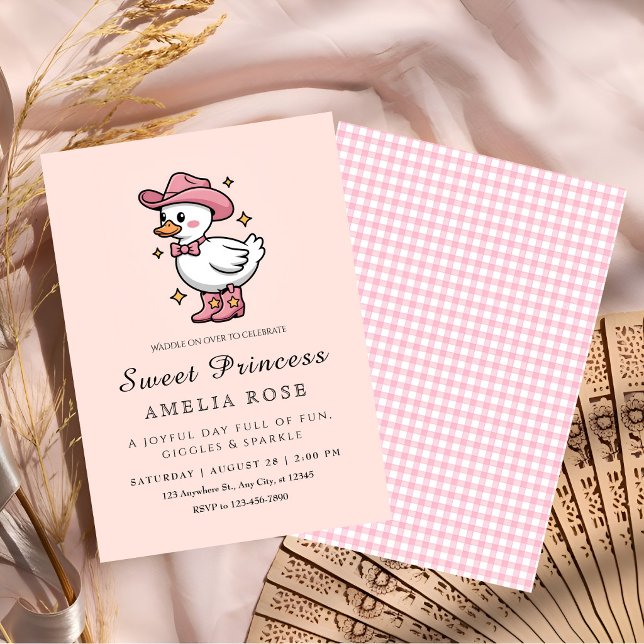 Adorable Duck Princess Birthday Invitation (Creator Uploaded)