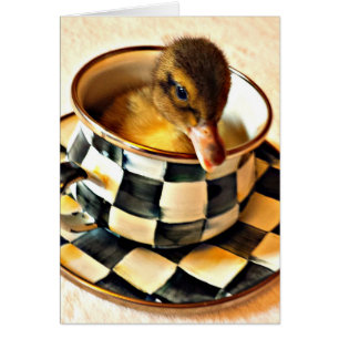 Adorable Duckling In Tea Cup