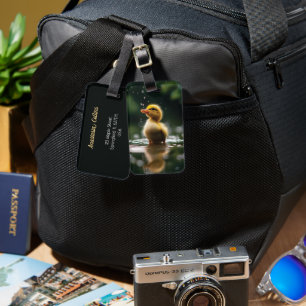 "Adorable Duckling in the Rain Luggage Tag