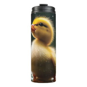 "Adorable Duckling in the Rain  Thermal Tumbler