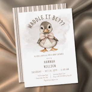 Adorable Duckling Waddle It Be Baby Shower Invitation