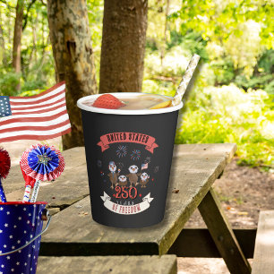 Adorable Eagle Family US 250 Years of Freedom Paper Cups