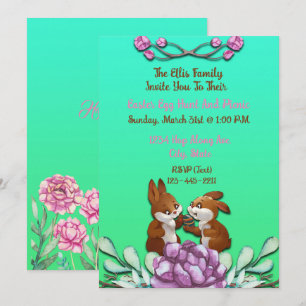 🐰 Adorable Easter Brunch & Egg Hunt  Invitation