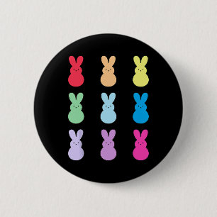 Adorable Easter Bunny Rainbow Tee – Cute Pastel Sp 6 Cm Round Badge
