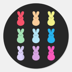 Adorable Easter Bunny Rainbow Tee – Cute Pastel Sp Classic Round Sticker