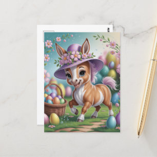 Adorable Easter Donkey Foal Postcard