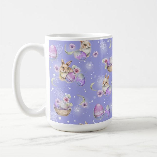 ADORABLE EASTER EGGS AND BUNNY RABBIT COFFEE MUG (Left)
