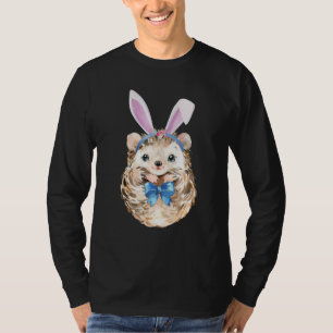 Adorable Easter Hedgehog Bunny Ears Hedgehog Bow T T-Shirt