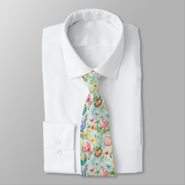 Adorable Easter Pattern Tie (Tied)