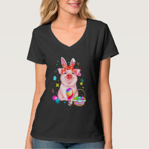 Adorable Easter Pig With Easter Bunny Ears Easter T-Shirt