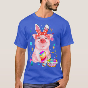 Adorable Easter Pig with Easter Bunny Ears Easter T-Shirt
