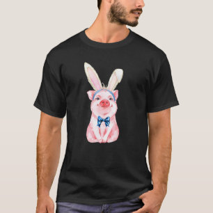 Adorable Easter Pig With Easter Bunny Ears Easter  T-Shirt