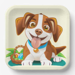 Adorable Easter Pup  Paper Plate