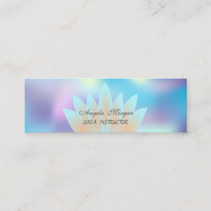 Adorable Elegant Chic Lotus Blue Holographic Mini Business Card