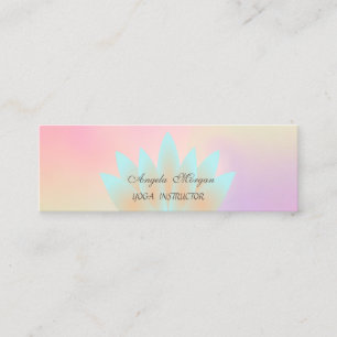 Adorable Elegant Chic Lotus Flower Holographic Mini Business Card