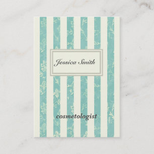 Adorable elegant chic vintage floral stripes business card