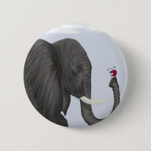 Adorable Elephant and Cute Ladybug 6 Cm Round Badge