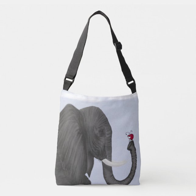 Adorable Elephant and Cute Ladybug Crossbody Bag (Front)
