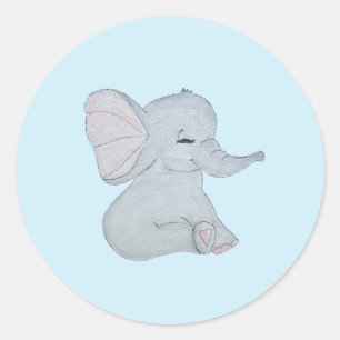 Adorable elephant baby shower stickers