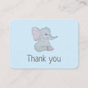 Adorable elephant baby shower thank you card