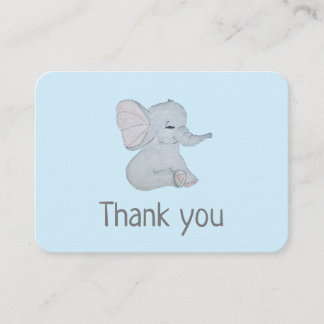 Adorable elephant baby shower thank you card