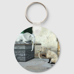 Adorable Elephant Cats Key Ring