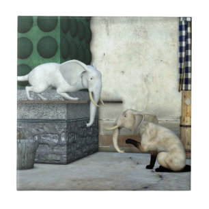 Adorable Elephant Cats Tile