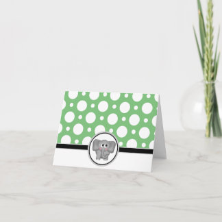 Adorable Elephant custom Green Polka Dot Card