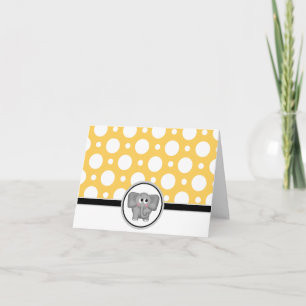 Adorable Elephant custom Yellow Polka Dot Card