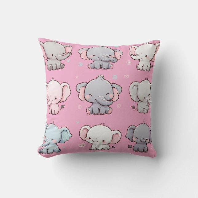 Adorable Elephant Design Collection for Cute Home  Cushion (Front)